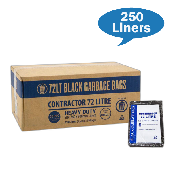 Austar Packaging | Contractor Bin Liners Heavy Duty 72Lt Carton Quantity | Crystalwhite Cleaning Supplies Melbourne