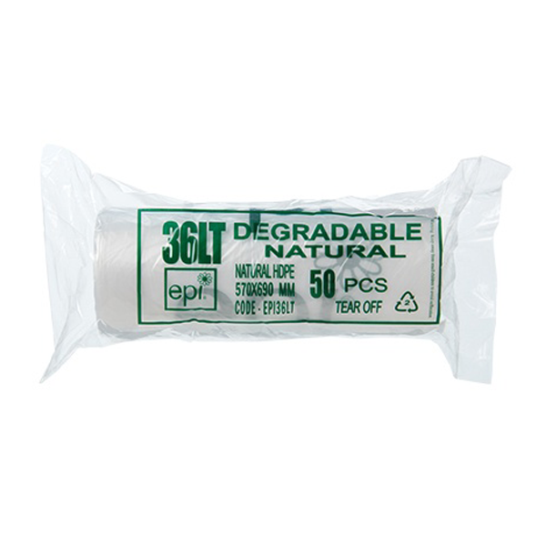 Austar Packaging | Clear 100% Degradable EPI 36 Lt Rubbish Bin Liner | Crystalwhite Cleaning Supplies Melbourne