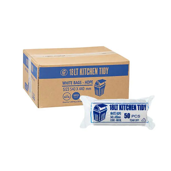 Kitchen Tidy 18Lt White Bin Liners | 1000 Bags