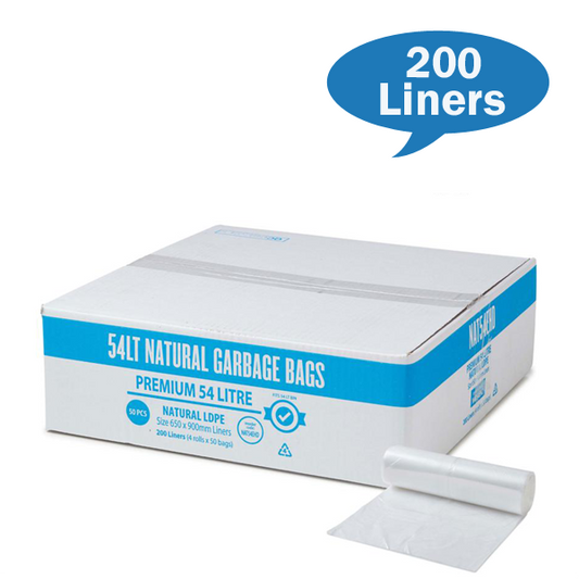 Austar Packaging | Premium Clear EHD 54Lt Rubbish Bin Liner | Crystalwhite Cleaning Supplies Melbourne