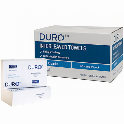 Caprice Duro | Interleaved Hand Towel 24 X 23cm 2400 Sheets | Crystalwhite Cleaning Supplies Melbourne