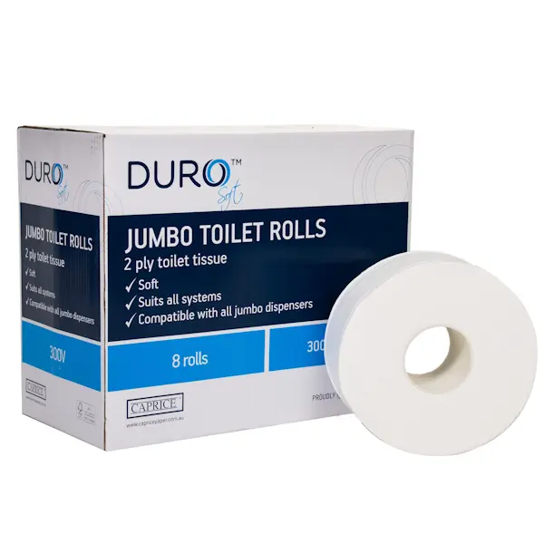 Caprice Duro Jumbo Toilet Paper Roll 8 x 300m Long
