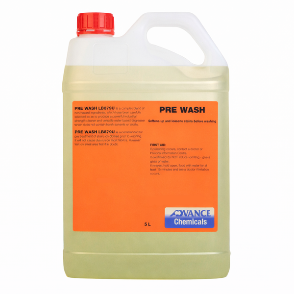 Advance Chemicals | Pre Wash 5Lt Fabric Stain Remover for Laundry | Crystalwhite Cleaning Supplies Melbourne 