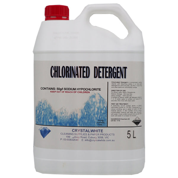 Chlorinated Concentrated Thick Bleach 5Lt | Crystalwhite Cleaning Supplies Melbourne