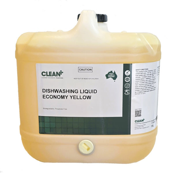 Clean Plus | Sink Dishwashing Liquid Economy Lemon 15Lt | Crystalwhite Cleaning Supplies Melbourne