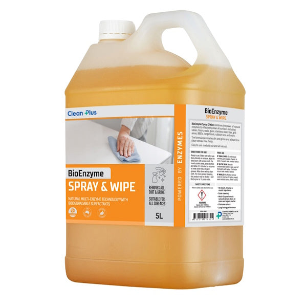 CleanPlus | BioEnzyme_Spray__Wipe_5Lt | Crystal white cleaning supplies Melbourne 