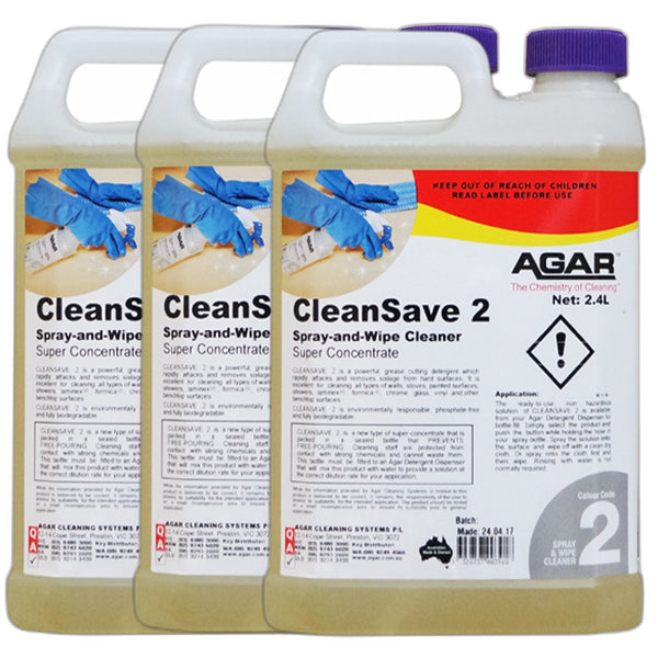 Agar | Cleansave 2 Spray and Wipe Cleaner Carton Quantity | Crystalwhite Cleaning Supplies Melbourne