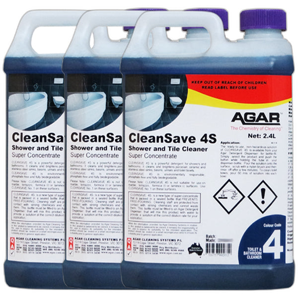 Agar | CleanSave 4S Shower and Tile Cleaner Carton Quantity | Crystalwhite Cleaning Supplies Melbourne