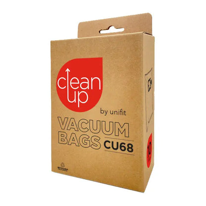 Vacspare | CleanUp by Unifit Vacuum Bags CU68 (10 Pack) for Numatic Vacuum | Crystalwhite Cleaning Supplies Melbourne