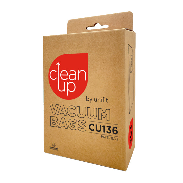 Vacspare | CleanUp by Unifit Vacuum Bags CU136 | Crystalwhite Cleaning Supplies Melbourne