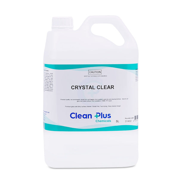 Clean Plus | Crystal Clear Glass Cleaner 5Lt | Crystalwhite Cleaning Supplies Melbourne