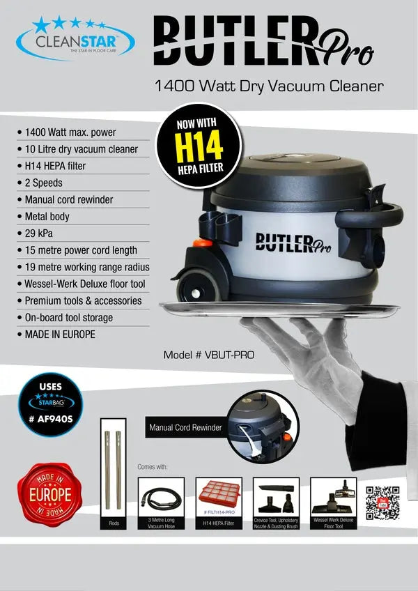 Cleanstar | Butler Pro Vacuum Cleaner | Crystalwhite Cleaning Supplies Melbourne