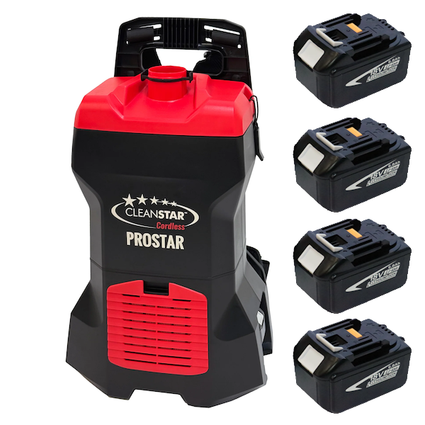 Cleanstar | Prostar Battery Powered Backpack Vacuum Cleaner | Crystalwhite Cleaning Supplies Melbourne