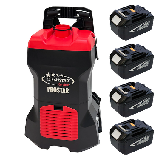 Cleanstar | Prostar Battery Powered Backpack Vacuum Cleaner | Crystalwhite Cleaning Supplies Melbourne