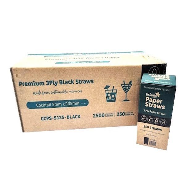 Envirostar | Cocktail Paper Straws Premium  2500 | Crystalwhite Cleaning Supplies Melbourne