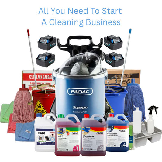 Commercial Cleaning Start-up Kit | Pacvac Superpro Go Commercial Vacuum