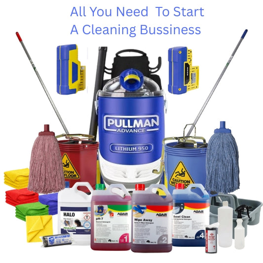 Crystalwhite Cleaning Supplies | Commercial Cleaning Start-up Kit | Pullman Commander Battery PL950 | Crystalwhite Cleaning Supplies Melbourne.