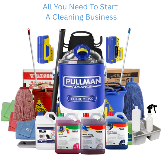 Commercial Cleaning Start-up Kit | Pullman Commander Battery PL950 | Crystalwhite Cleaning Supplies Melbourne.
