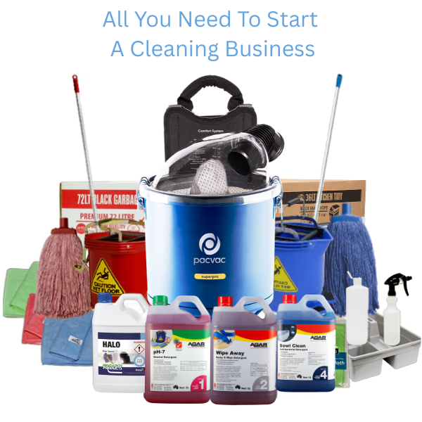 Commercial Cleaning Start-up Kit | Pacvac Superpro Commercial Vacuum | Crystalwhite Cleaning Supplies Melbourne.