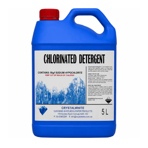 Crystalwhite | Chlorinated Concentrated Thick Bleach 5Lt | Crystalwhite Cleaning Supplies Melbourne