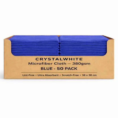 Crystalwhite | Microfibre Cloth Blue [50 Cloths] | Crystalwhite Cleaning Supplies Melbourne