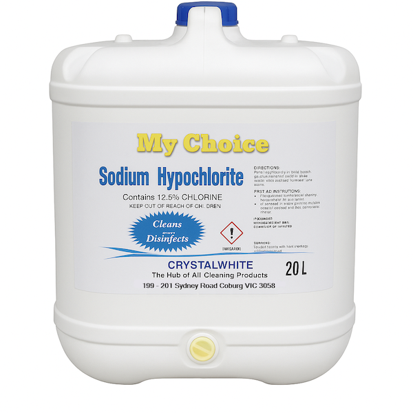 My Choice Sodium Hypochlorite 12.5% Industrial Chlorine Bleach 20Lt