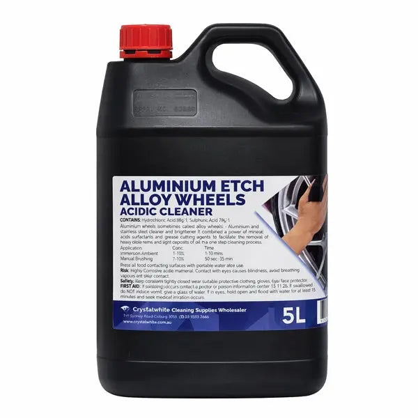 Crystalwhite | Aluminium Etch 5Lt Alloy Wheels Acidic Cleaner | Crystalwhite Cleaning Supplies Melbourne