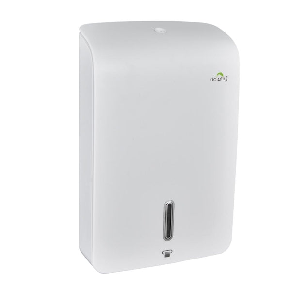 Dolphy | Jumbo White Plaza Ultraslim Paper Towel Dispenser | Crystalwhite Cleaning Supplies Melbourne