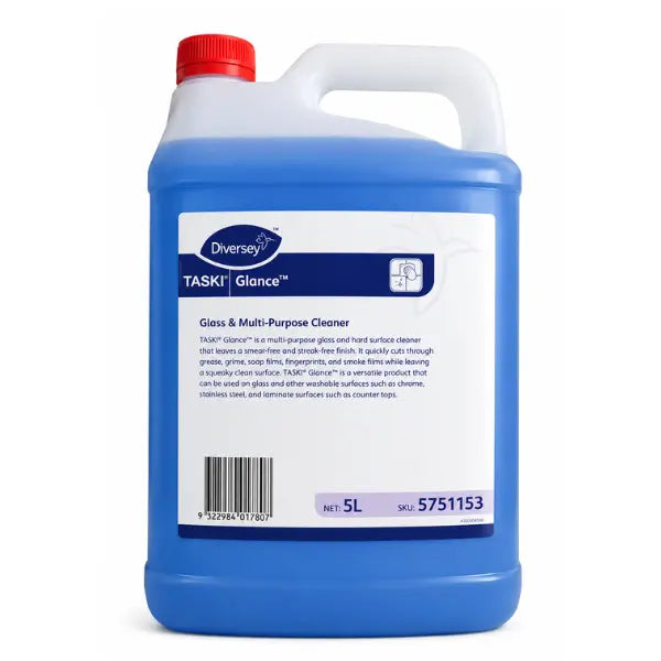 Diversey | TASKI Glance Glass and Hard Surface Cleaner 5L | Crystalwhite Cleanign Supplies Melbourne