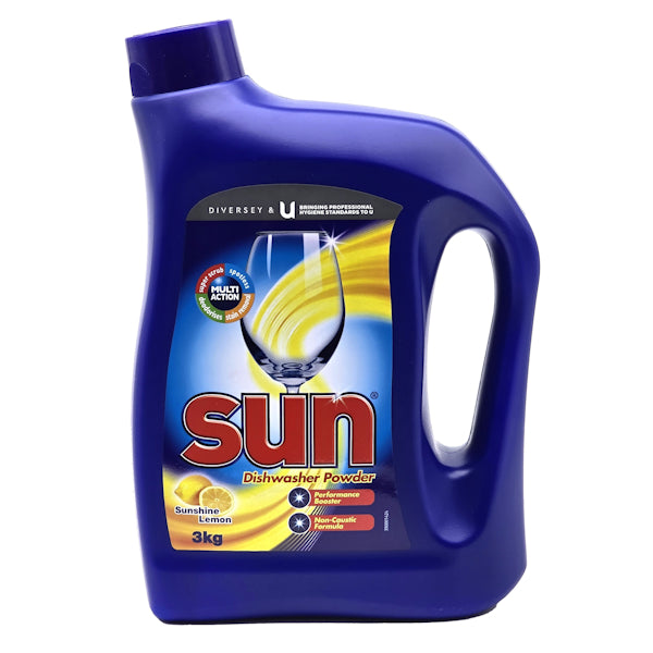 Diversey | Sun 3Kg Biodegradable Machine Dishwasher Powder | Crystalwhite Cleaning Supplies Melbourne