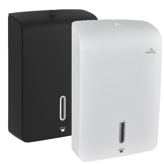 Dolphy | Jumbo White  Plaza Ultraslim Paper Towel Dispenser | Crystalwhite Cleaning Supplies Melbourne