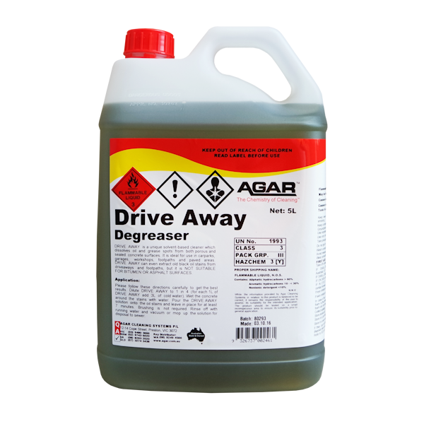 Agar | Drive Away Grease and Oil Degreaser 5Lt | Crystalwhite Cleaning Supplies Melbourne