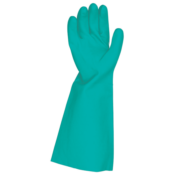 Nitrile 46’s – Elbow Length Heavy Duty Green Nitrile Gloves | Crystalwhite Cleaning Supplies Melbourne