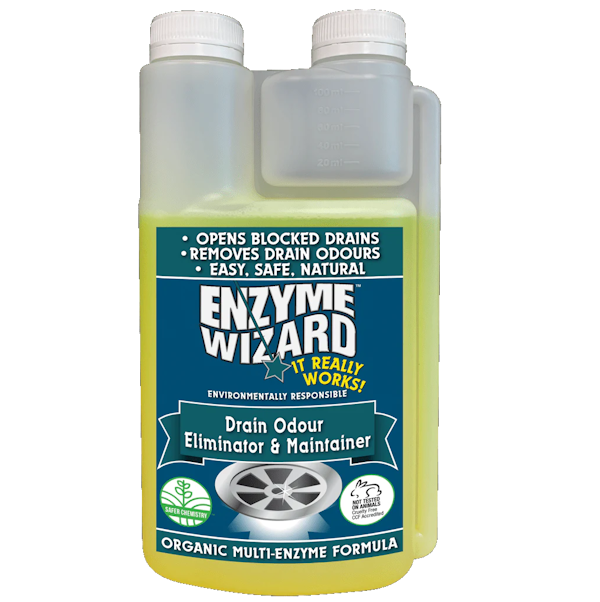 Enzyme Wizard | Drain Odour Eliminator and Maintainer 1Lt | Crystalwhite Cleaning Supplies Melbourne