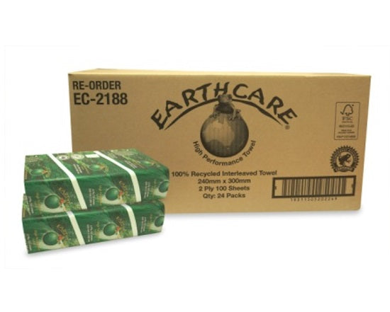 Earthcare | EC-2188 Interleaved Hand Towel | Crystalwhite Cleaning Supplies Melbourne