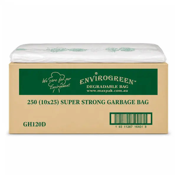 Envirogreen | 120lt Degradable Bin Liners Super Strong 250 Bags | Crystalwhit Cleaning Supplies Melbourne