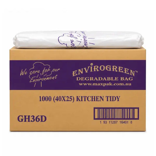 Envirogreen | Degradable Bin Liners 36Lt 1000 Bags | Crystalwhite Cleaning Supplies Melbourne