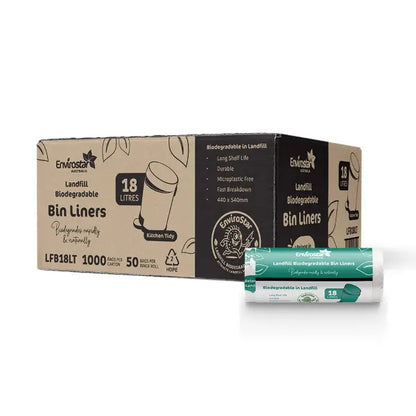 Envirostar | 18L Landfill Biodegradable Bin Liners | Crystalwhite Cleaning Supplies Melbourne