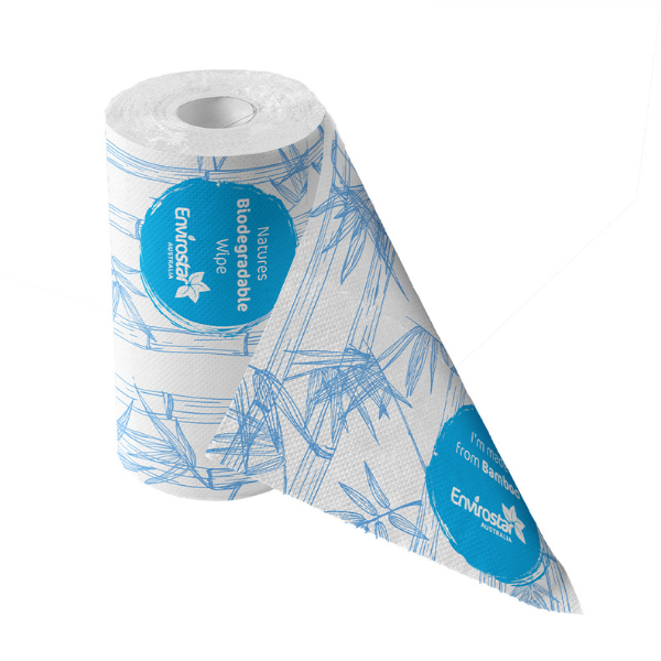 Envirostar | Bamboo Wipes 85 Sheets/Roll Blue | Crystalwhite Cleaning Supplies Melbourne.
