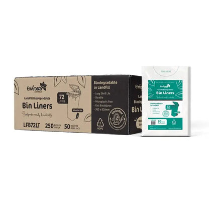 Envirostar | Landfill Biodegradable 72L Bin Liners | Crystalwhite Cleaning Supplies Melbourne
