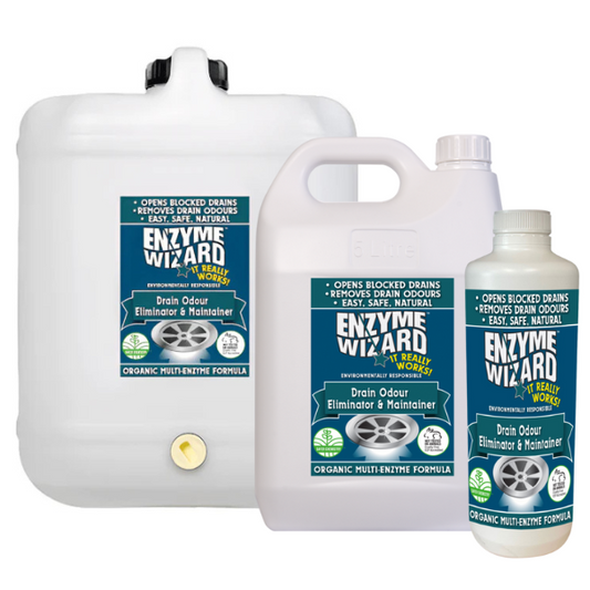 Enzyme Wizard | Drain Odour Eliminator and Maintainer 5Lt | Crystalwhite Cleaning Supplies Melbourne