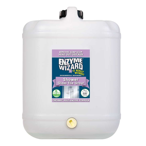 Enzyme Wizard | Shower Glass Tile Grout Cleaner 20Lt | Crystalwhite Cleaning Supplies Melbourne