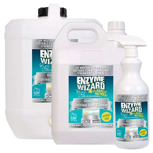Enzyme Wizard | Glass and Stainless Steel Cleaner | Crystalwhite Cleaning Supplies Melbourne