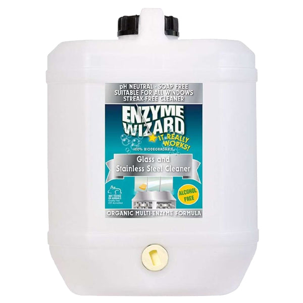Enzyme Wizard | Glass and Stainless Steel Cleaner 10Lt | Crystalwhite Cleaning Supplies Melbourne