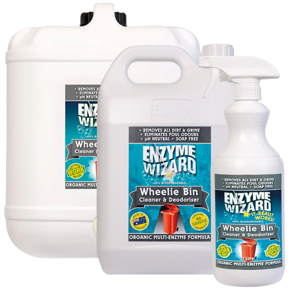 Enzyme Wizard | Enzyme Wizard Wheelie Bin Cleaner | Crystalwhite Cleaning Supplies Melbourne