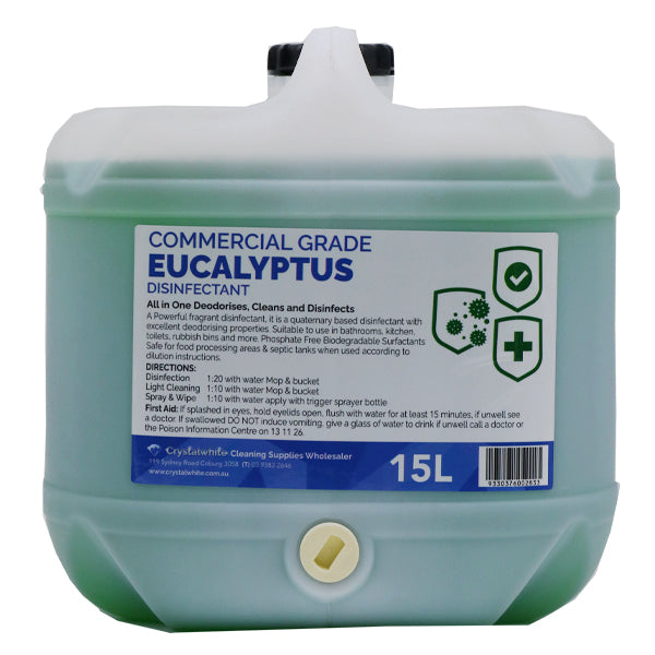 Commercial Grade Disinfectant Eucalptus 15Lt | Crystalwhite Cleaning Supplies Melbourne