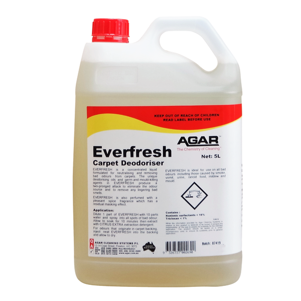 Agar | Everfresh Carpet Deodoriser 5Lt | Crystalwhite Cleaning Supplies Melbourne