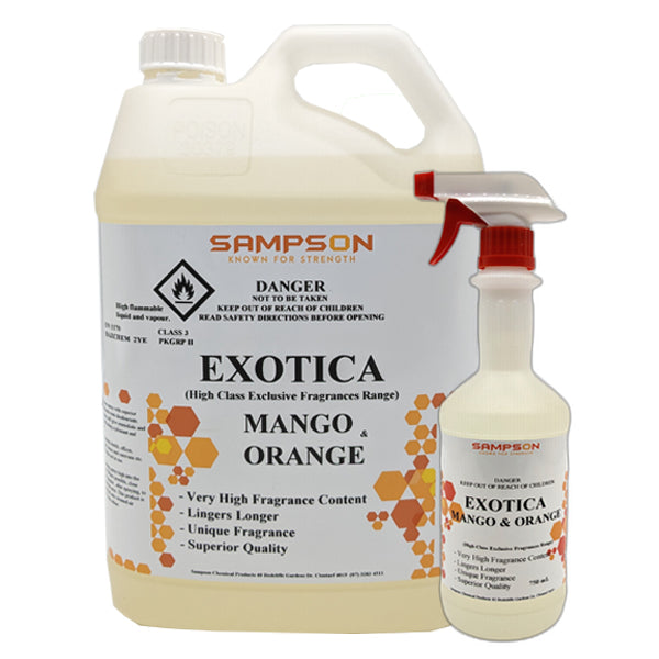 Sonitron | Exotica Mango & Orange | Strong, Long-Lasting Aroma 750Ml or 5Lt | Crystalwhite Cleaning Supplies Melbourne