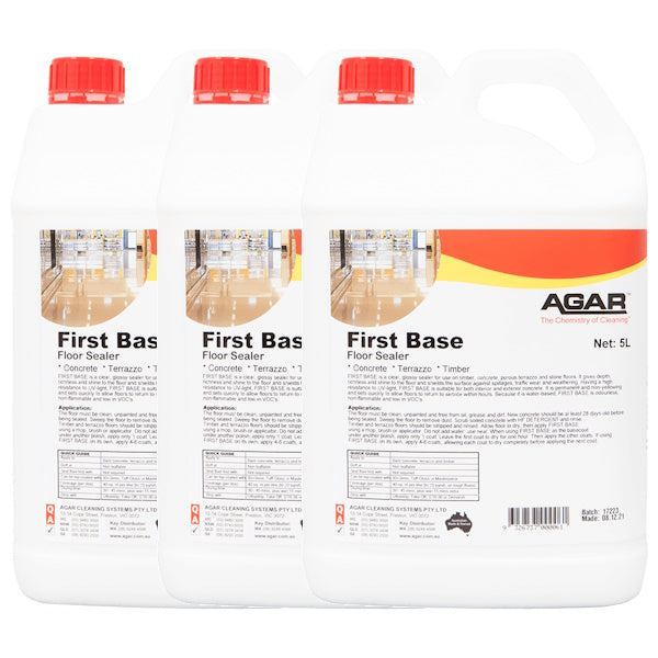 Agar | First Base 5Lt X 3 Concrete Sealer | Crystalwhite Cleaning Supplies Melbourne