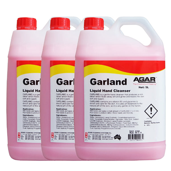 Agar | Garland 3 X 5Lt Hand Soap | Crystalwhite Cleaning Supplies Melbourne